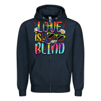 Navy love is blind Zipper Hoodie - Artiststas