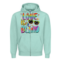 Seafoam love is blind Zipper Hoodie - Artiststas