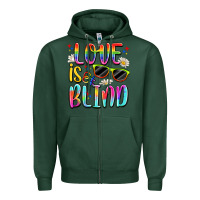 Sports Green love is blind Zipper Hoodie - Artiststas