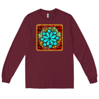 Burgundy gemstone cactus christmas coaster Long Sleeve Tee - JahusDesignShop