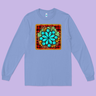 Gemstone Cactus Christmas Coaster Long Sleeve Tee Designed By Jahusdesignshop