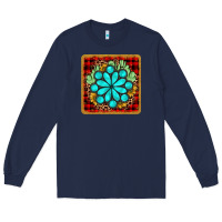 Navy gemstone cactus christmas coaster Long Sleeve Tee - JahusDesignShop