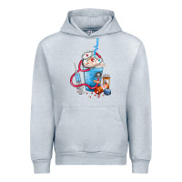 Heather Grey Nurse frappe coffee Urban Hoodie - FaDigitalArtStudio