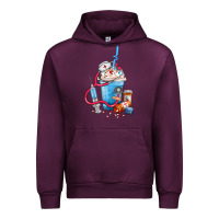 Mauve Wine Nurse frappe coffee Urban Hoodie - FaDigitalArtStudio