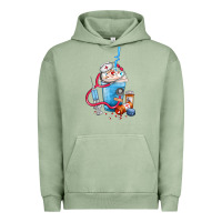 Pigment Oil Green Nurse frappe coffee Urban Hoodie - FaDigitalArtStudio