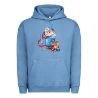Pigment Pebble Blue Nurse frappe coffee Urban Hoodie - FaDigitalArtStudio