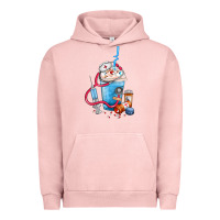 Pigment Salmon Nurse frappe coffee Urban Hoodie - FaDigitalArtStudio