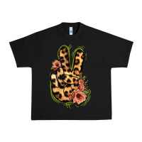 Black Leopard Floral Peace Sign Urban Heavy Tee - Jasminsmagicworld