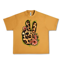 Leopard Floral Peace Sign Urban Heavy Tee | Teevron