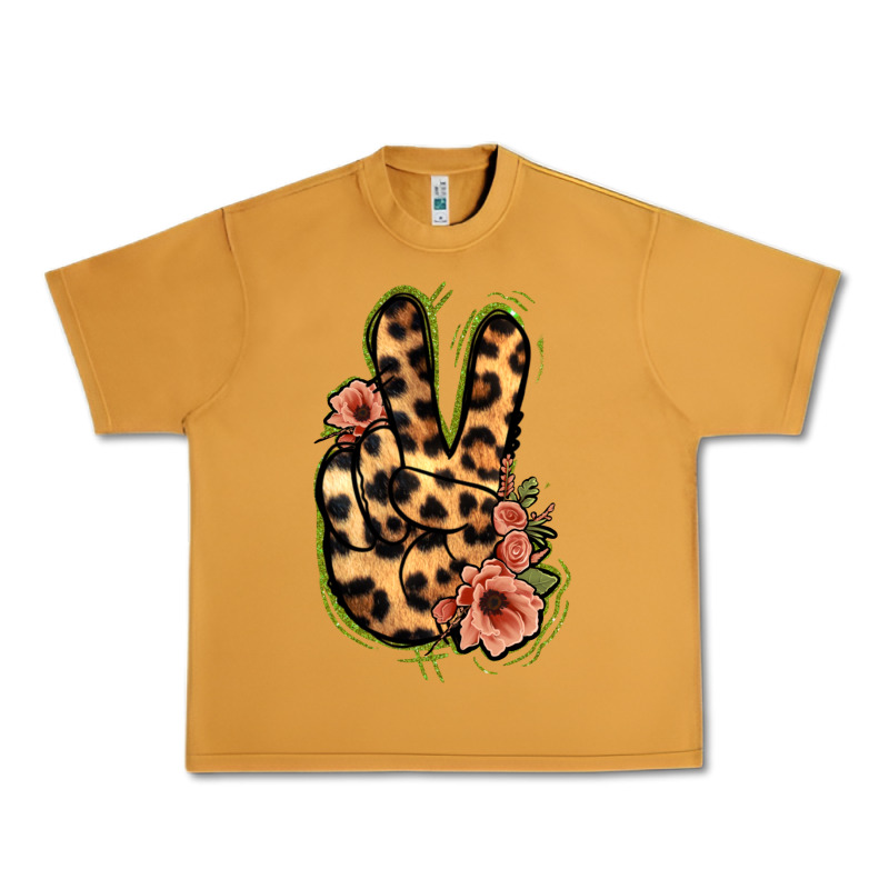 Leopard Floral Peace Sign Urban Heavy Tee by Jasminsmagicworld | Teevron