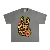 Tornado Leopard Floral Peace Sign Urban Heavy Tee - Jasminsmagicworld