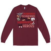 Burgundy pharmacy technicians Long Sleeve Tee - MaliasSmallBusiness