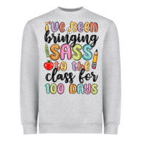 Heather Grey i ve been bringing sass to the class for 100 days Heavyweight Sweatshirt - MaliasSmallBusiness