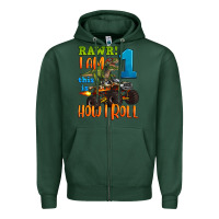 Sports Green rawr i am one this is how i roll Zipper Hoodie - Artiststas