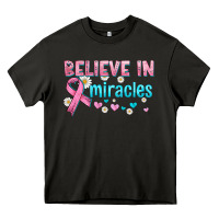 Asphalt believe in miracles with ribbon Heavy Core Tee - HRA Design Shop