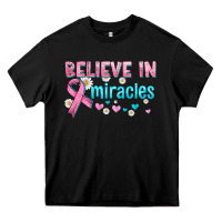 Black believe in miracles with ribbon Heavy Core Tee - HRA Design Shop
