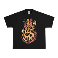 Black Pink Glitter Leopard Peace Sign Urban Heavy Tee - Jasminsmagicworld