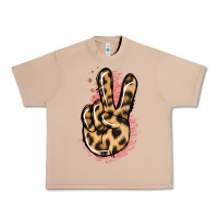 Burro Pink Glitter Leopard Peace Sign Urban Heavy Tee - Jasminsmagicworld