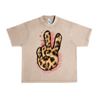 French Oak Pink Glitter Leopard Peace Sign Urban Heavy Tee - Jasminsmagicworld