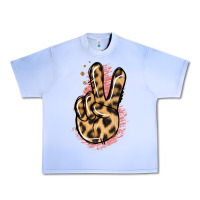 Grape Ice Pink Glitter Leopard Peace Sign Urban Heavy Tee - Jasminsmagicworld