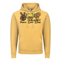 Vintage Mustard peace love lions Vintage Hoodie - LillyAllenDesigns