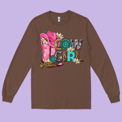 Western Cowgirl Long Sleeve Tee Designed By Nancycooperartshop