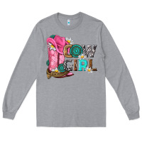 Heather Grey western cowgirl Long Sleeve Tee - NancyCooperArtShop