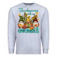 Heather Grey Thanksgiving With My Gnomes Premium Sweatshirt - NancyCooperArtShop