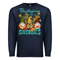 Navy Thanksgiving With My Gnomes Premium Sweatshirt - NancyCooperArtShop