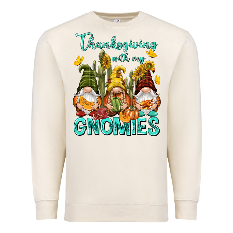 Thanksgiving With My Gnomes Premium Sweatshirt by NancyCooperArtShop | Teevron