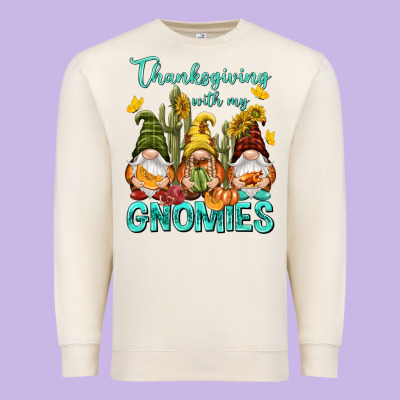 Thanksgiving With My Gnomes Premium Sweatshirt Designed By Nancycooperartshop