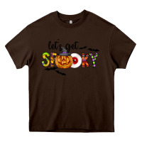 Chocolate Brown Let's Get Spooky Heavy Core Tee - CowhideDigitalArt