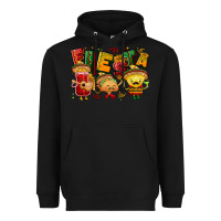 Black Fiesta with taco, nacho, souce Heavyweight Hoodie - NancyCooperArtShop