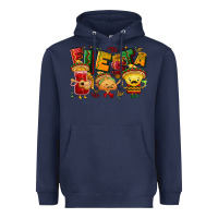 Navy Fiesta with taco, nacho, souce Heavyweight Hoodie - NancyCooperArtShop