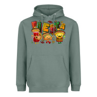 Sage Fiesta with taco, nacho, souce Heavyweight Hoodie - NancyCooperArtShop