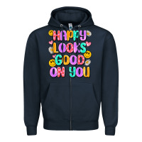 Navy happy looks good on you Zipper Hoodie - Artiststas