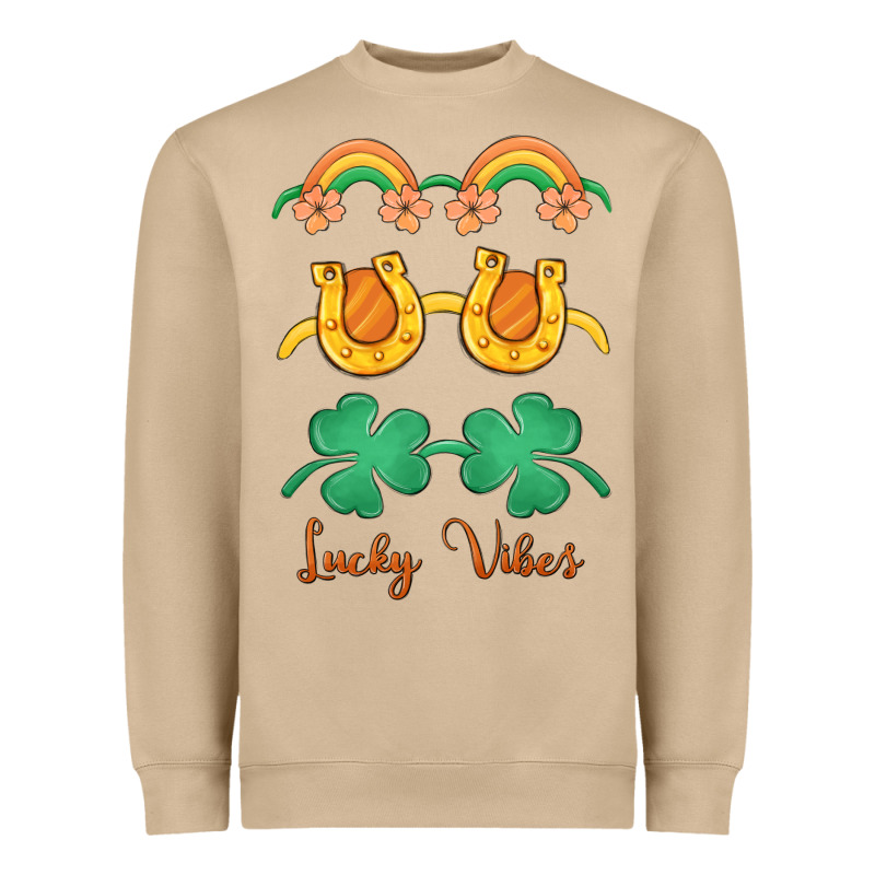 Lucky Vibes St. Patrick's Day Heavyweight Sweatshirt by MaliasSmallBusiness | Teevron