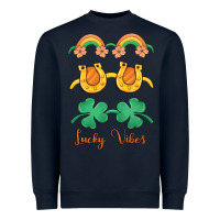 Navy lucky vibes st. patrick's day Heavyweight Sweatshirt - MaliasSmallBusiness