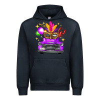 Navy Mardi Gras Truck Leopard Mask Urban Hoodie - FaDigitalArtStudio