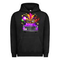 Pigment Black Mardi Gras Truck Leopard Mask Urban Hoodie - FaDigitalArtStudio