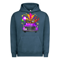 Pigment Midnight Navy Mardi Gras Truck Leopard Mask Urban Hoodie - FaDigitalArtStudio