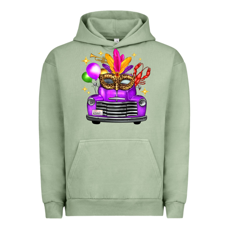 Mardi Gras Truck Leopard Mask Urban Hoodie by FaDigitalArtStudio | Teevron
