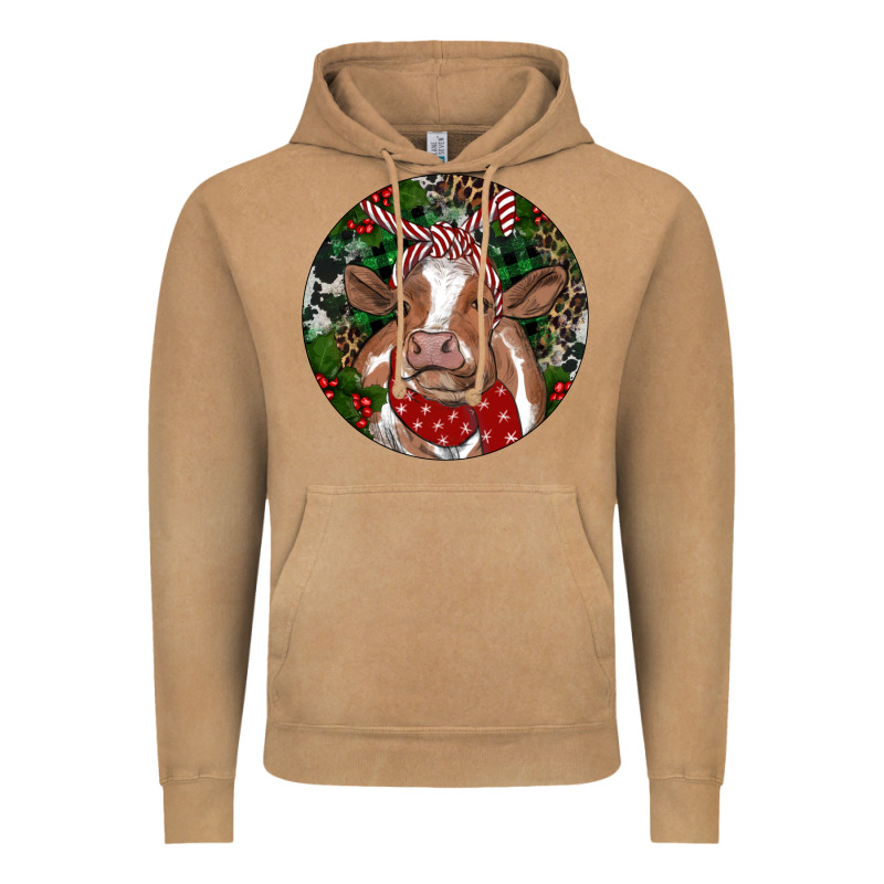 Brown Cow Christmas Vintage Hoodie by RanaPortraitStore | Teevron