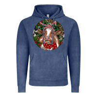 Vintage Denim Brown Cow Christmas Vintage Hoodie - RanaPortraitStore