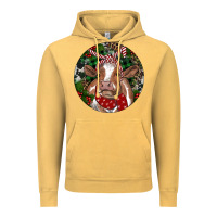 Vintage Mustard Brown Cow Christmas Vintage Hoodie - RanaPortraitStore