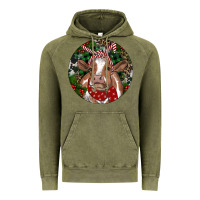 Vintage Olive Brown Cow Christmas Vintage Hoodie - RanaPortraitStore