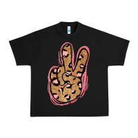 Black Gold Glitter Pink Leopard Peace Sign Urban Heavy Tee - Jasminsmagicworld