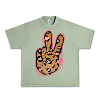 Oil Green Gold Glitter Pink Leopard Peace Sign Urban Heavy Tee - Jasminsmagicworld