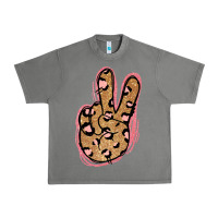 Tornado Gold Glitter Pink Leopard Peace Sign Urban Heavy Tee - Jasminsmagicworld