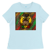 Baby Blue juneteenth afro bun mama tumbler Ladies Tee - HRA Design Shop